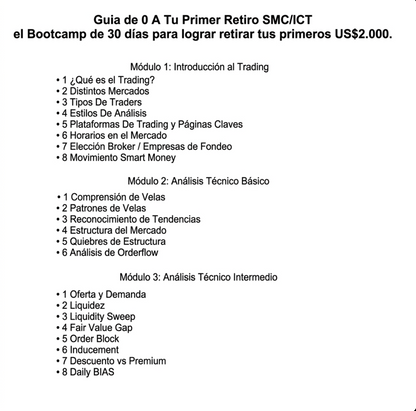 Guia De 0 A Tu Primer Retiro: El Bootcamp De 30 Dias Para Lograr Retirar Tus Primeros US$2.000
